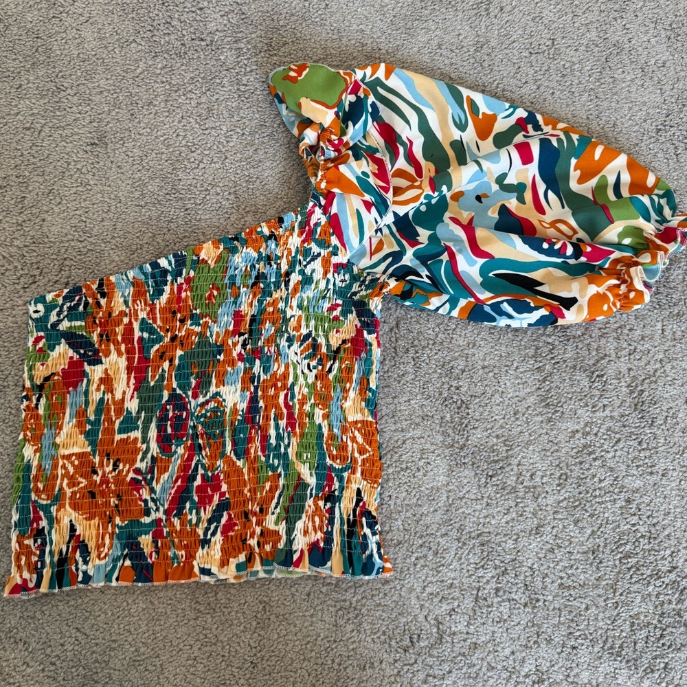 Multicolor Abstract Print Top